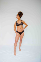 Mini Dressing Bellini Bohème X Oh My God - Noir – Dentelle recyclée et coton bio