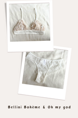 Mini Dressing Bellini Bohème X Oh My God - Crème – Dentelle recyclée et coton bio